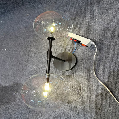 Double Globe Glass Wall Sconce