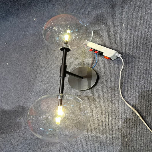 Double Globe Glass Wall Sconce