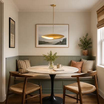 Sculptural Brass Bowl Pendant Light