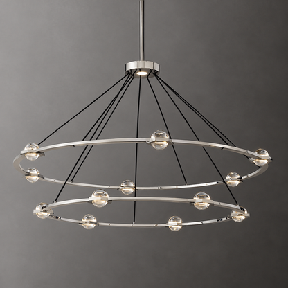 Two-Tier Round Crystal Chandelier