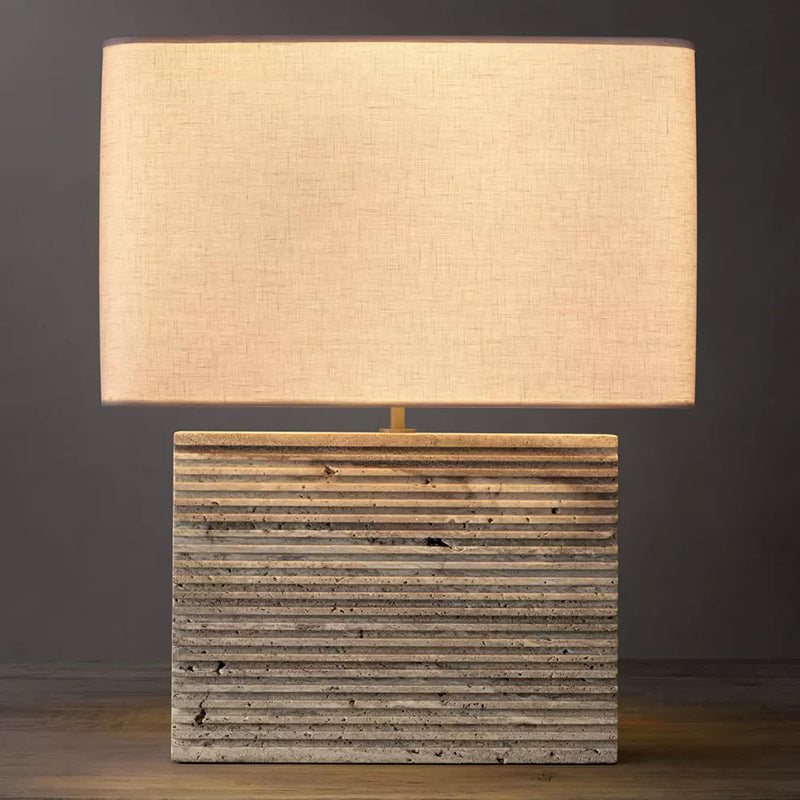 Ribbed Marble Table Lamp