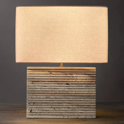 Ribbed Marble Table Lamp