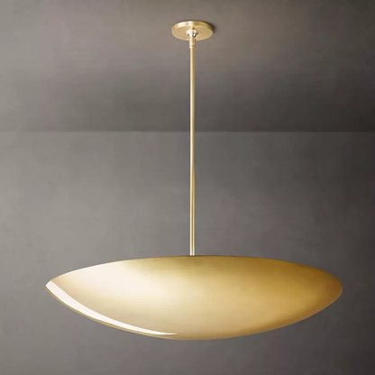 Sculptural Brass Bowl Pendant Light