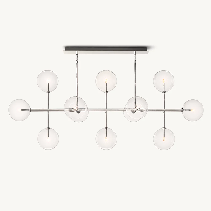 Glass Globe Linear Chandelier
