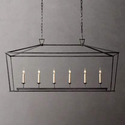Brass Rectangular Chandelier