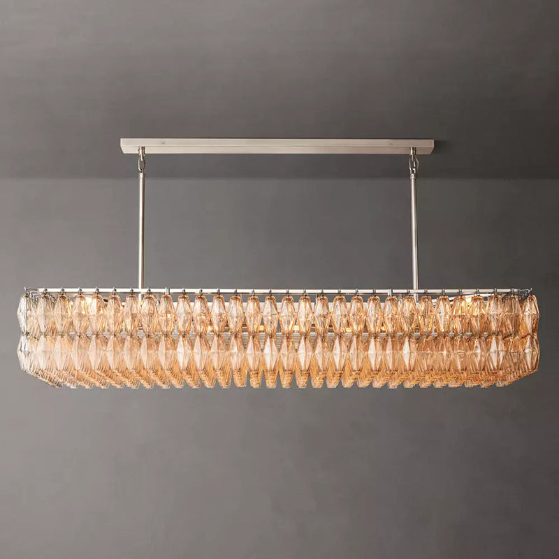 Chiara Modern Glass Rectangular Chandelier