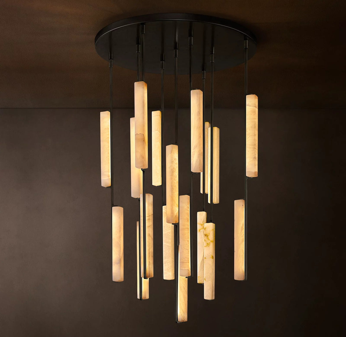 Audubon Modern Alabaster Round Chandelier