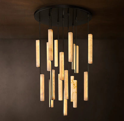 Audubon Modern Alabaster Round Chandelier