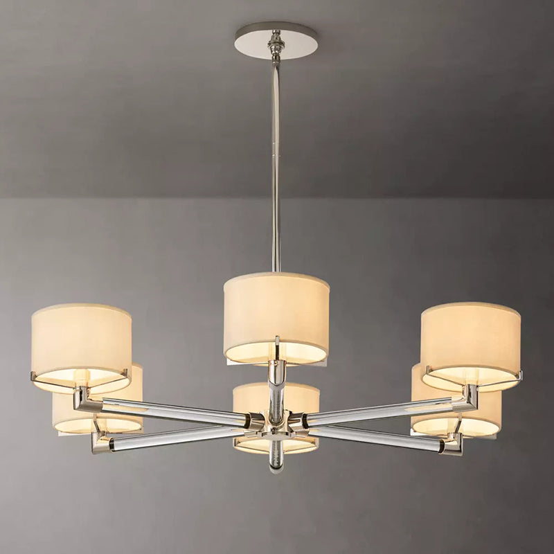 Linen Shade Living Room Chandelier
