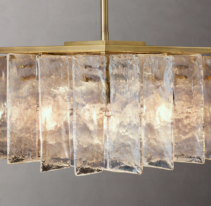 Lattice Rectangular Glass Chandelier