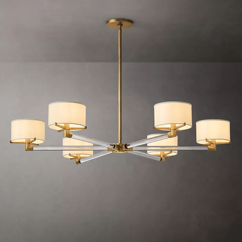 Linen Shade Living Room Chandelier