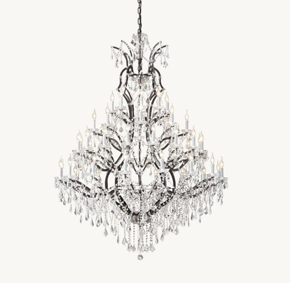 Rococo Iron Crystal Round Chandelier