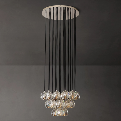 Clear Glass Round Cluster Chandelier