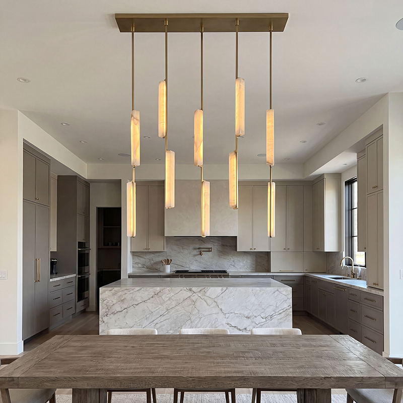 Audubon Modern Alabaster Linear Chandelier