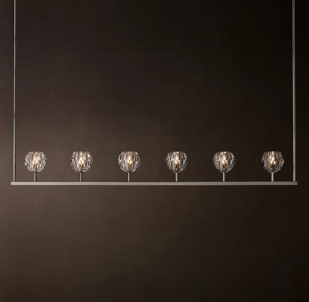 Clear Glass Linear Chandelier