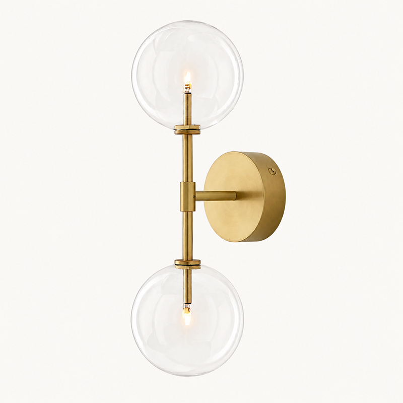 Double Globe Glass Wall Sconce