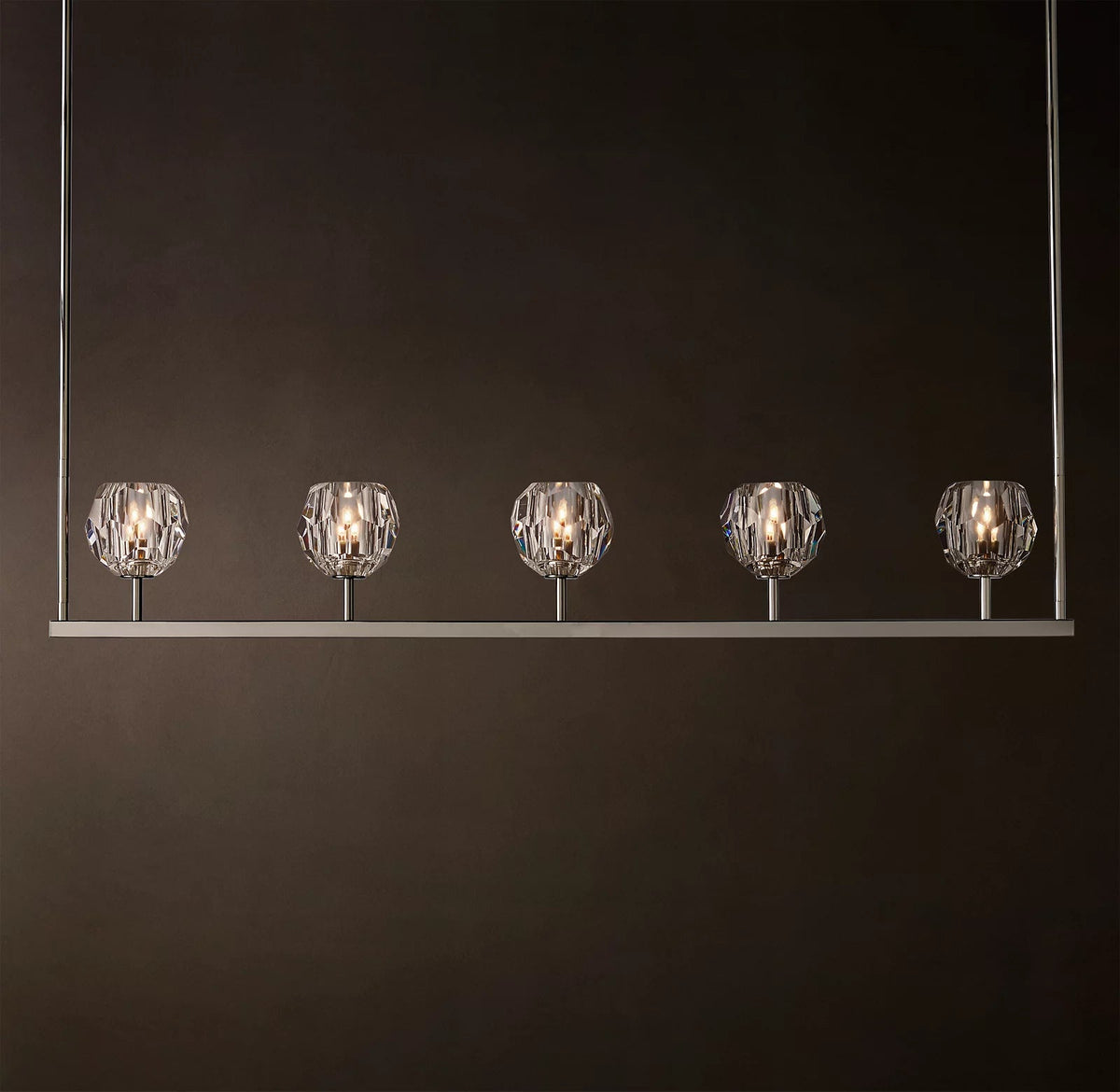 Clear Glass Linear Chandelier