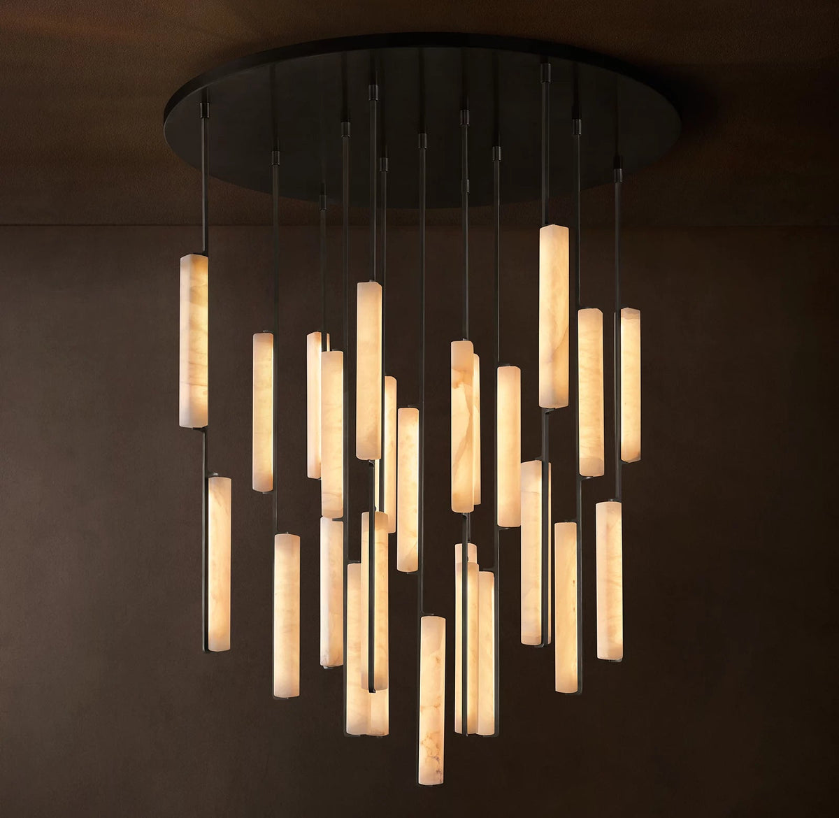 Audubon Modern Alabaster Round Chandelier