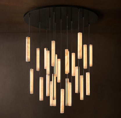 Audubon Modern Alabaster Round Chandelier