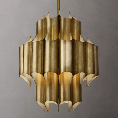 Sculptural Brass Pendant Light