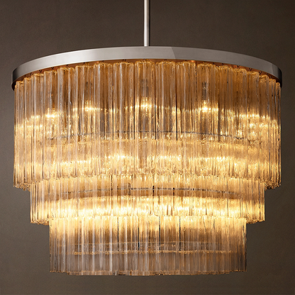 Three-Tier Glass Tube Chandelier