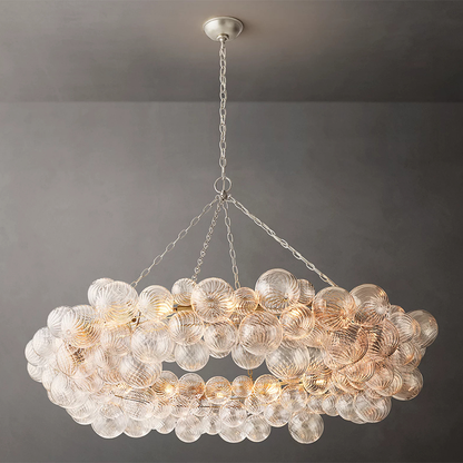 Ribbed Glass Globe Chandelier