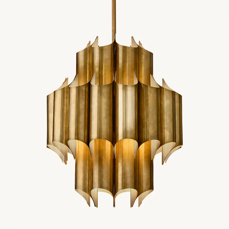 Sculptural Brass Pendant Light