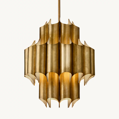 Sculptural Brass Pendant Light