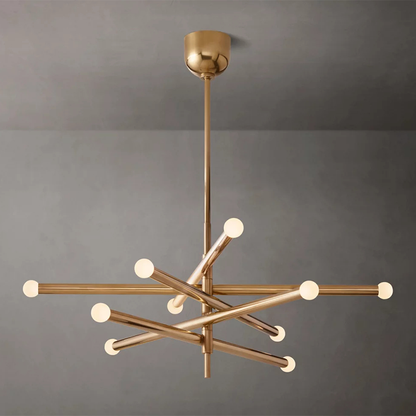 Modern Brass Multi-Light Chandelier