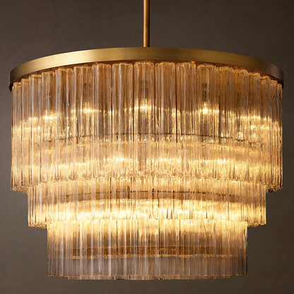 Three-Tier Glass Tube Chandelier