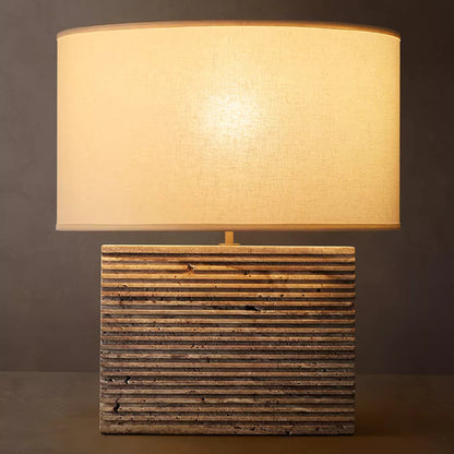 Ribbed Marble Table Lamp