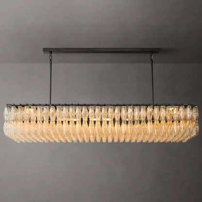 Chiara Modern Glass Rectangular Chandelier