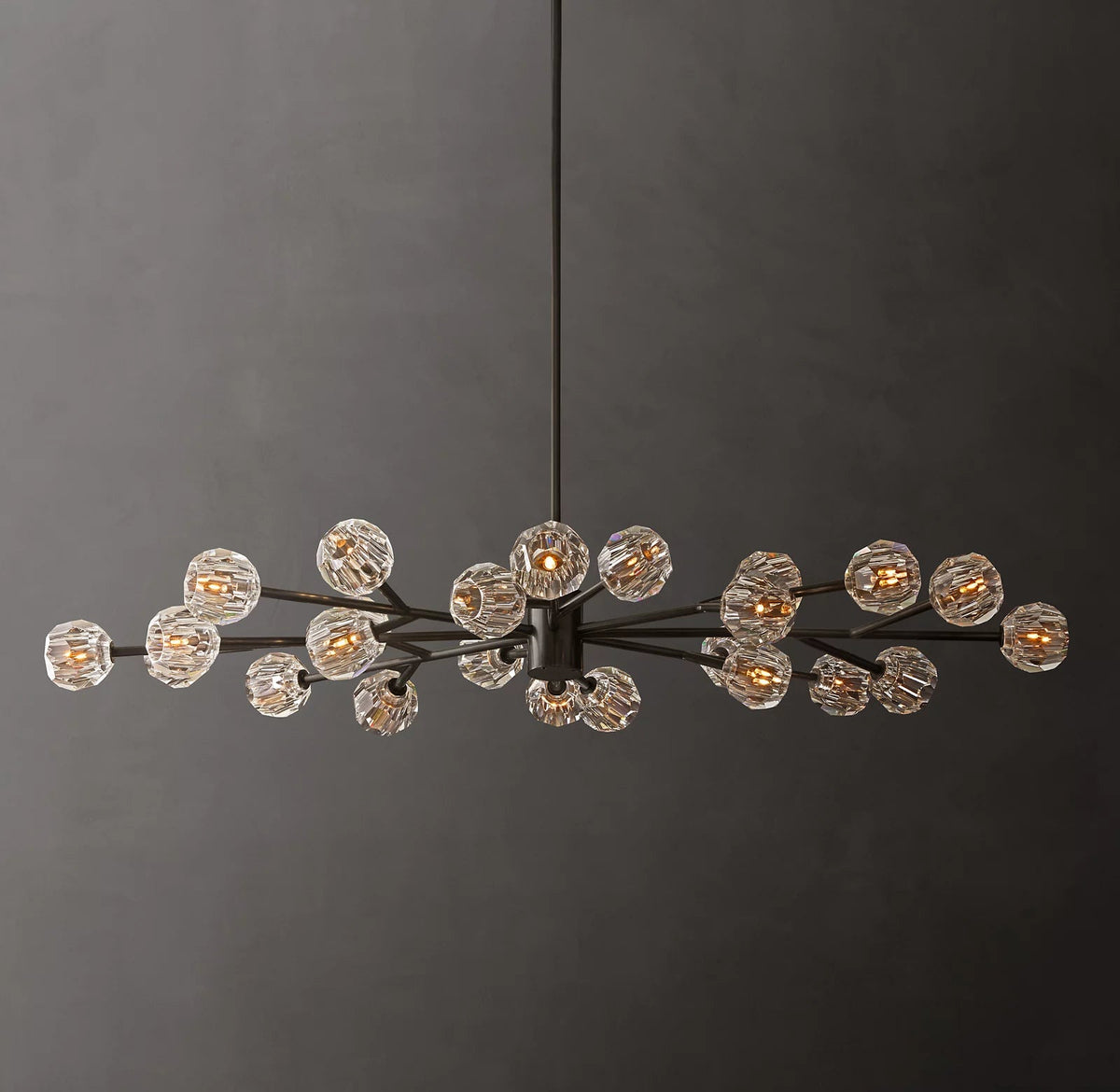 Clear Glass Oval Chandelier