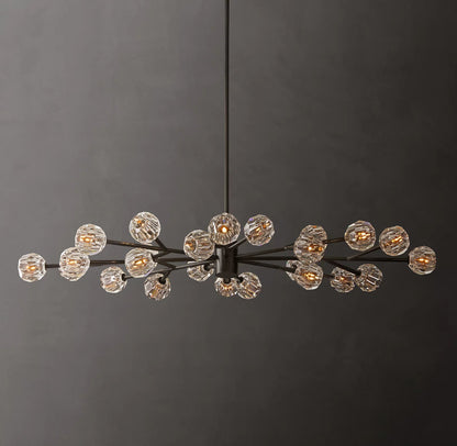 Clear Glass Oval Chandelier