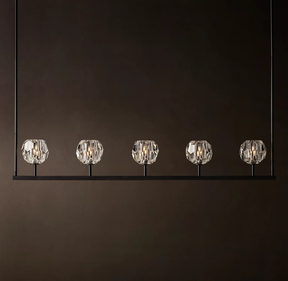 Clear Glass Linear Chandelier