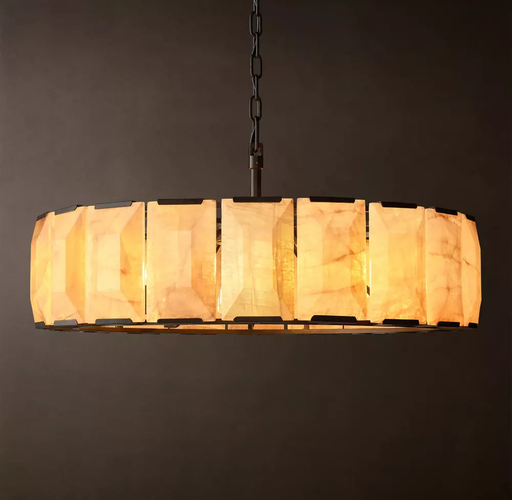Harlow Calcite Round Chandelier