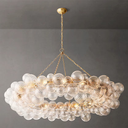 Ribbed Glass Globe Chandelier