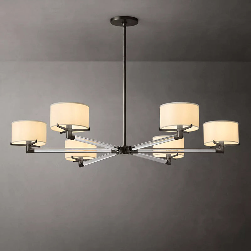 Linen Shade Living Room Chandelier