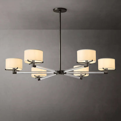 Linen Shade Living Room Chandelier