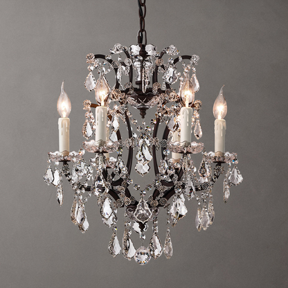 Rococo Iron Crystal Round Chandelier