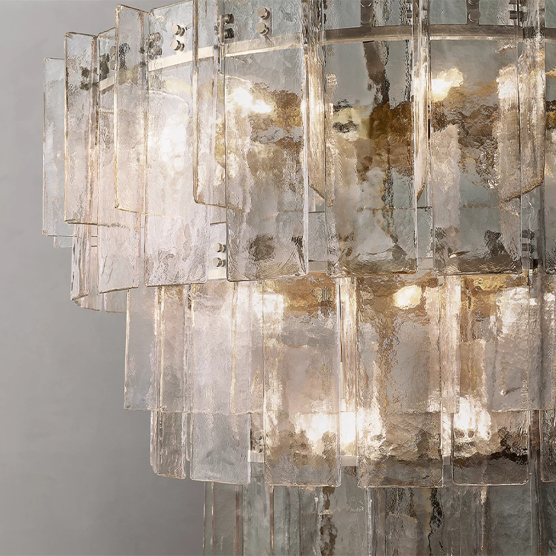 Lattice Tiered Glass Round Chandelier