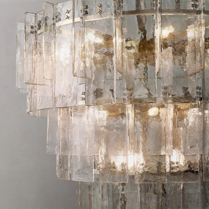 Lattice Tiered Glass Round Chandelier