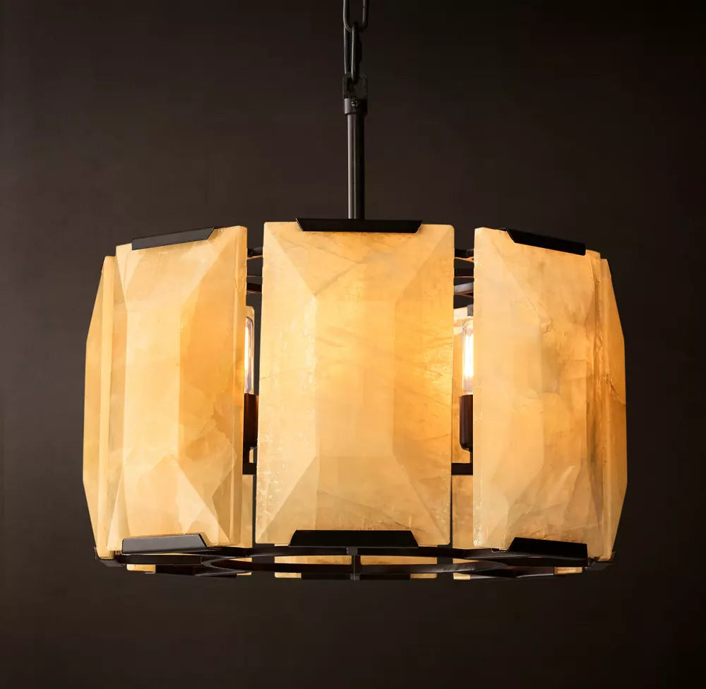 Harlow Calcite Round Chandelier
