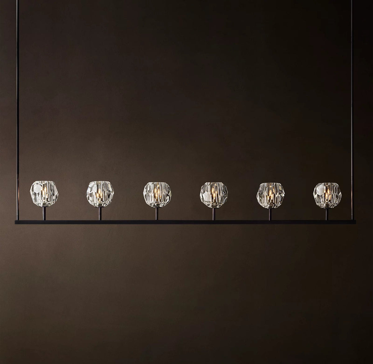 Clear Glass Linear Chandelier