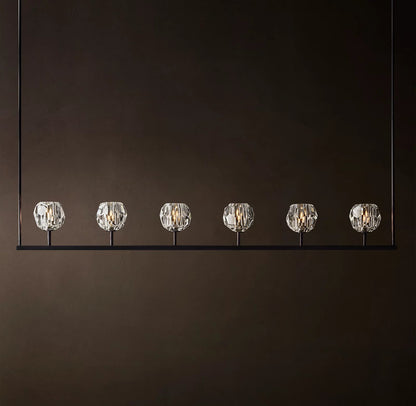 Clear Glass Linear Chandelier