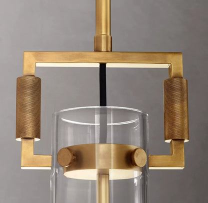 Machinist Glass Cylinder Pendant Light