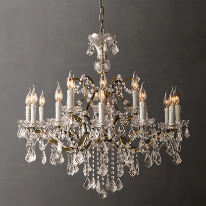 Rococo Iron Crystal Round Chandelier