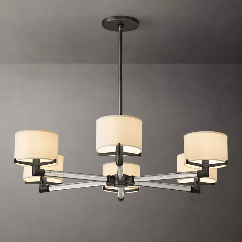 Linen Shade Living Room Chandelier