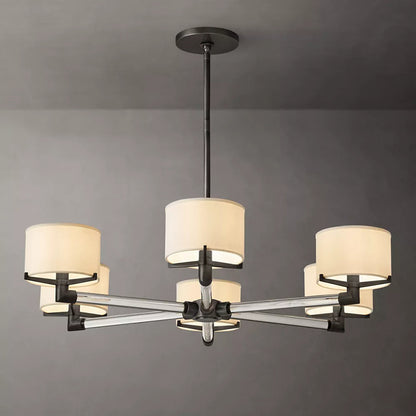 Linen Shade Living Room Chandelier