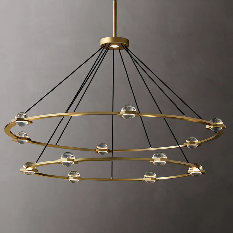 Two-Tier Round Crystal Chandelier